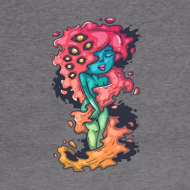 Cute and sweet magic Dryad with fire hair by BlindVibes